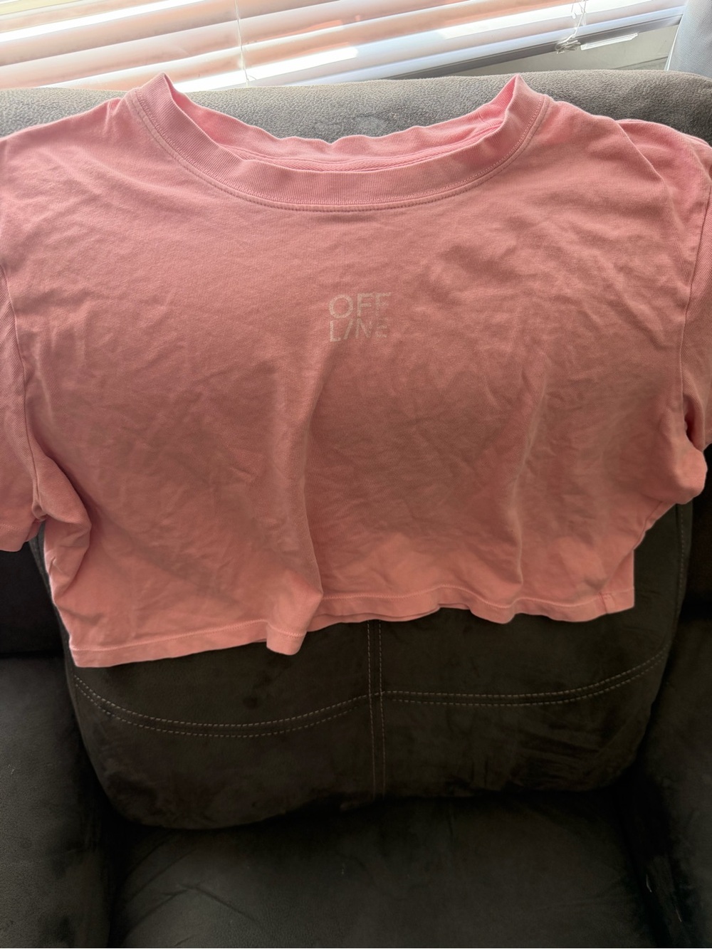 OFFLINE Pink Cropped Tee — Women's Casual Crop Top